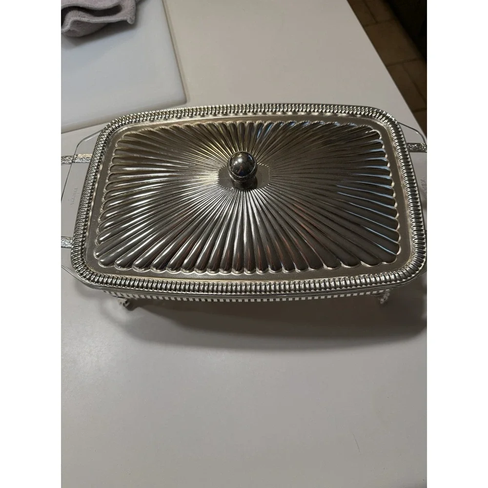 Royal Warwick Silverplated Pyrex Serving Dish